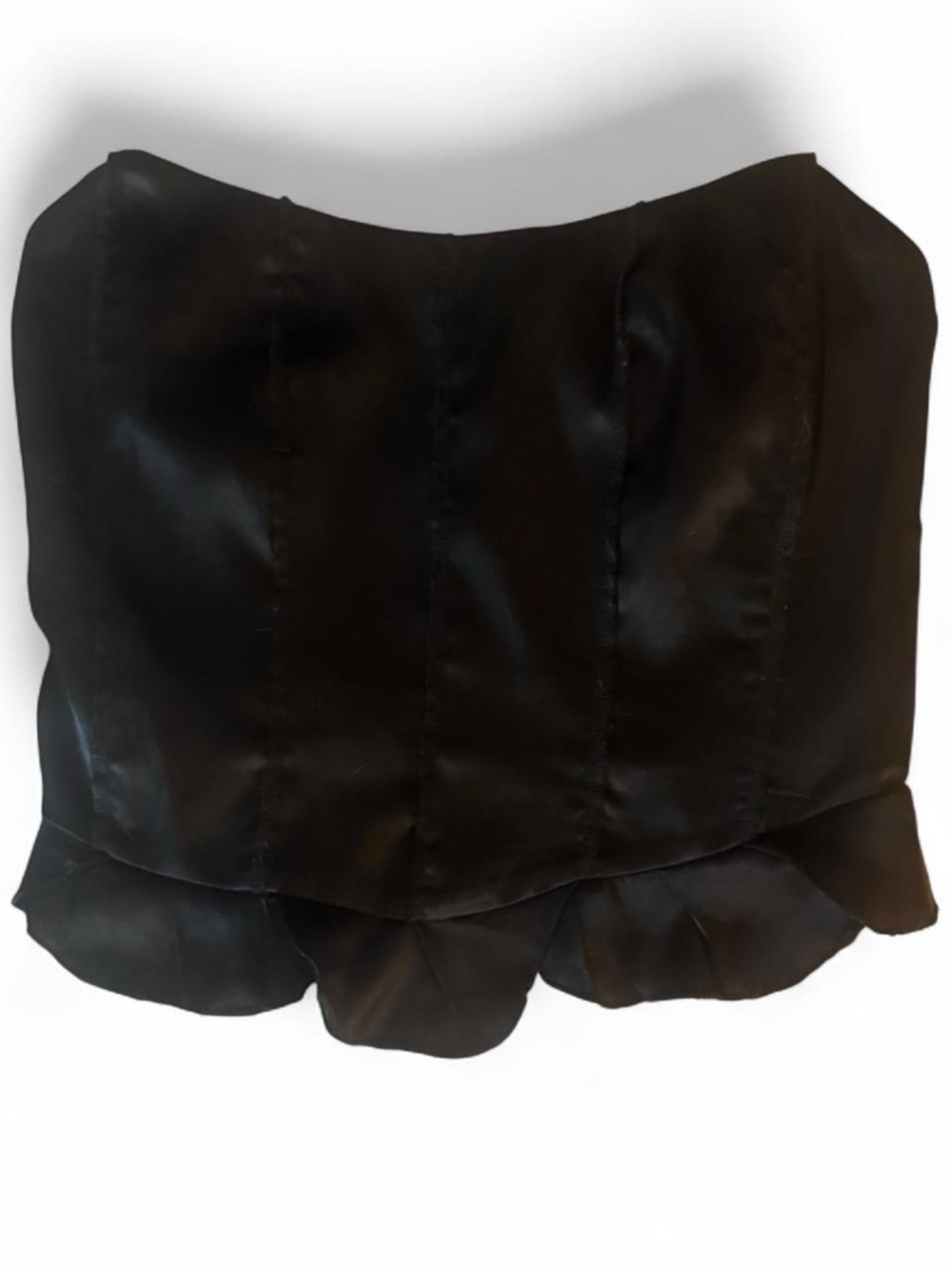 Free People Black Satin Strapless corset top